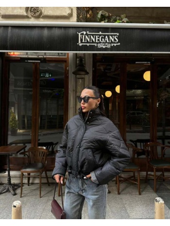 anik γυναικείο κοντο μπουφάν καπιτονε (σκουρο καφε) 100% σε προσφορά