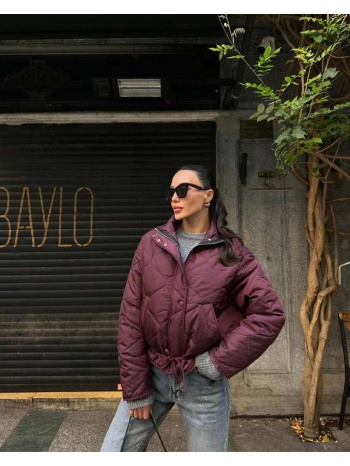 anik γυναικείο κοντο μπουφάν καπιτονε (μπορντο) 100% σε προσφορά