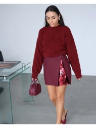 opia γυναικεία μίνι φούστα με λεπτομέρεια παγιετα 100% πολυεστερ