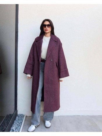 berra γυναικείο παλτό ψαροκόκαλο μοβ 78% μαλλί σε προσφορά