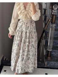 siera γυναικεία κιπούρ φούστα με φλοράλ σχέδιο