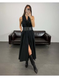 nova γυναικείο μακρύ αμάνικο φόρεμα με ζώνη