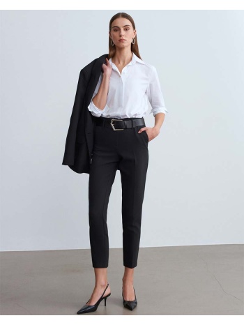 voll γυναίκειο υφασμάτινο μαύρο παντελόνι