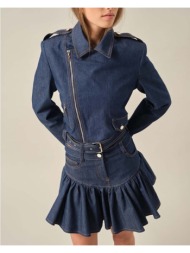 area γυναικείο τζιν τζάκετ με ζώνη