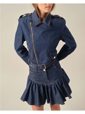 area γυναικείο τζιν τζάκετ με ζώνη