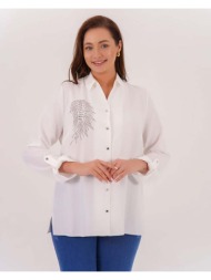 sidey γυναικείο πουκάμισο bigsize με στρας σχέδιο