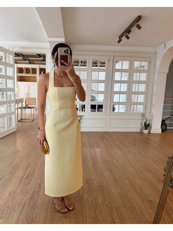 eliza μιντι γυναικείο φόρεμα κίτρινο