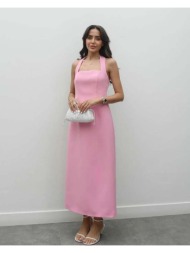 eliza μιντι γυναικείο φόρεμα ροζ