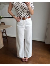 audrey γυναικείο λευκο jean με ίσιο μπατζάκι