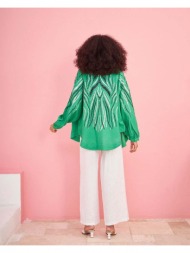 aerin γυναικείο πουκάμισο με κεντήματα πράσινο 100% βισκόζη