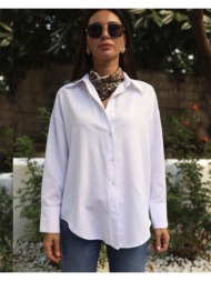lina γυναικείο πουκάμισο λευκό 35%πολυεστερ, 65% βαμβάκι