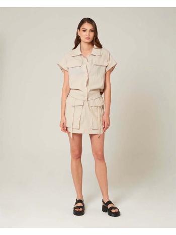 ruby γυναίκειο σετ με φούστα +amp; πουκάμισο μπεζ 100% σε προσφορά