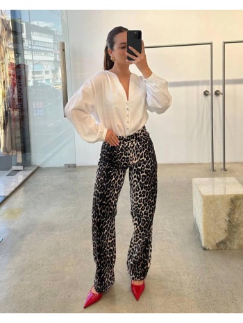 agnes γυναικεία παντελόνα (λεοπάρ) 100% βαμβακέρο σε προσφορά