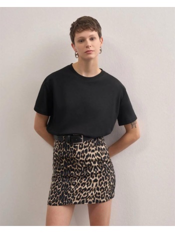 agnes γυναικεία μινι φούστα (λεοπάρ) 100% βαμβακέρο σε προσφορά