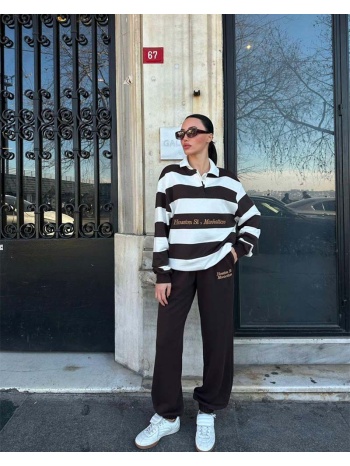 houston γυναικείο σετ φορμας καφε 100% βαμβακέρο σε προσφορά