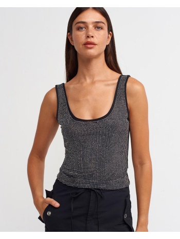 zubi γυναίκεια μαύρη μπλούζα με στρας 4% ελασταν, 96%