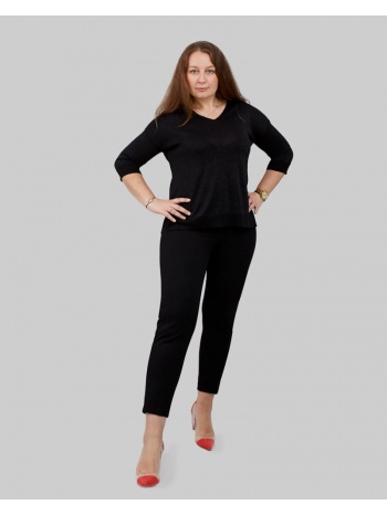 γυναικείο παντελόνι bigsize μαύρο 65% βαμβάκι σε προσφορά