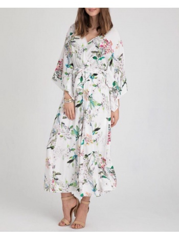 μίντι γυναικείο φόρεμα με λουλουδάτο σχέδιο 100% βαμβακέρο σε προσφορά