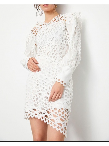 γυναικείο φόρεμα με δαντέλα λευκό 100% πολυεστερ σε προσφορά
