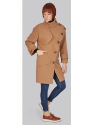 γυναικείο παλτό με κουμπιά και ψηλό γιακά 80% μαλλί