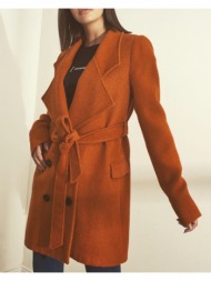 γυναικείο παλτό με κουμπιά και ζώνη 50% ακρυλικο