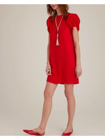 γυναικείο φόρεμα σε ίσια γραμμή με σούρες 100% πολυεστερ σε προσφορά