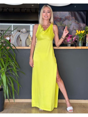 bien γυναικείο σατέν μακρυ φόρεμα 100% βισκόζη σε προσφορά