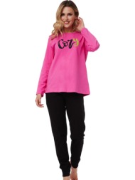 minerva χειμερινό γυναικείο σετ πιτζάμας βαμβακερό φουξ