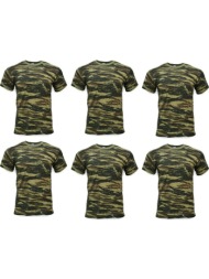 σετ 6 ανδρικά t-shirt με σχέδιο παραλλαγής χακί