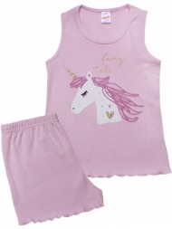 παιδική αμάνικη πυτζάμα minerva sweet unicorn ροζ ice 90-61821-304 ροζ