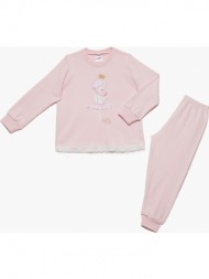 παιδικη πυτζαμα κοριτσι χειμερινη princess ροζ σομον 61858-060 ροζ σομον