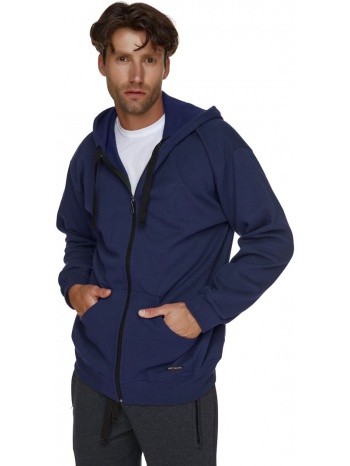 ανδρική ζακέτα φούτερ με κουκούλα 173/5 μπλε μπλε