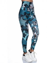 γυναικειο push up κολαν με φαρδυ λαστιχο και σχεδιο αστερια 6045 μπλε/λευκο μπλε/λευκο