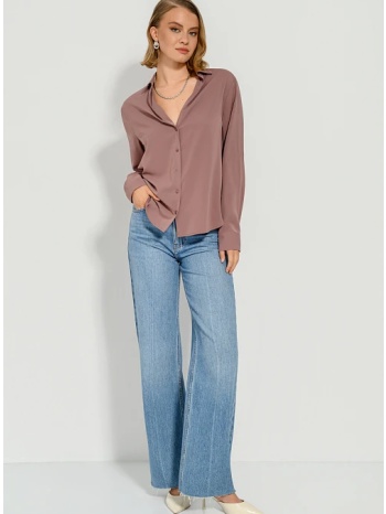 ασύμμετρο πουκάμισο με απαλή υφή (d.rose) σε προσφορά