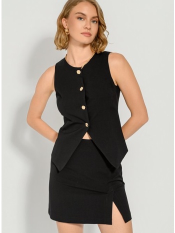 μίνι φούστα με σκίσιμο (black) σε προσφορά