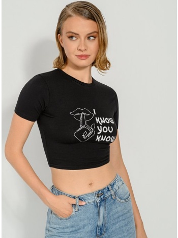 κροπ t-shirt με τύπωμα (black) σε προσφορά