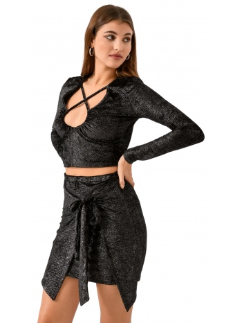μίνι φούστα με βελουτέ όψη (black) σε προσφορά
