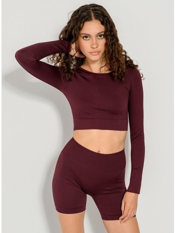 ριπ κροπ τοπ χωρίς ραφές (berry) σε προσφορά