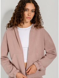 φούτερ ζακέτα με κουκούλα (bakedpink)