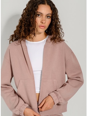 φούτερ ζακέτα με κουκούλα (bakedpink) σε προσφορά