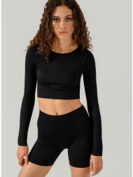 ριπ κροπ τοπ χωρίς ραφές (black)