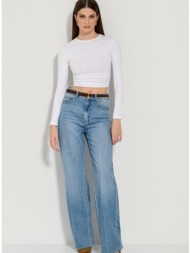 λύκρα κροπ τοπ με μακριά μανίκια (white)