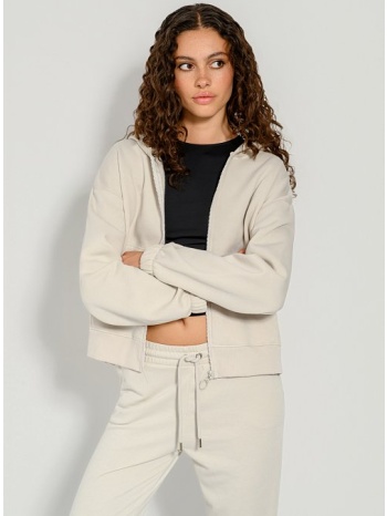 φούτερ ζακέτα με κουκούλα (sand) σε προσφορά