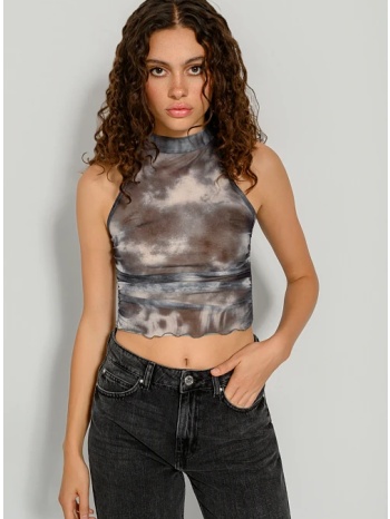 αμάνικο tie-dye κροπ τοπ με ψηλή λαιμόκοψη (multi) σε προσφορά