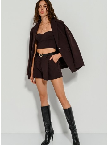 σορτς με πιέτες (brown) σε προσφορά
