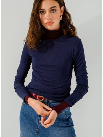 ημιδιάφανο mesh τοπ με μακριά μανίκια (navy) σε προσφορά