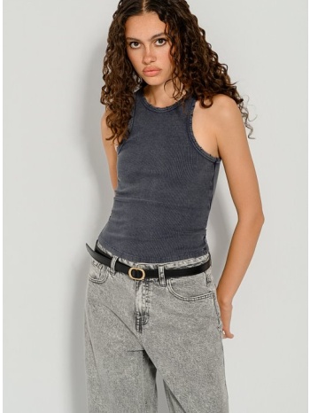 αμάνικο halter ριπ τοπ με σκισίματα (acd/wsh/grey) σε προσφορά