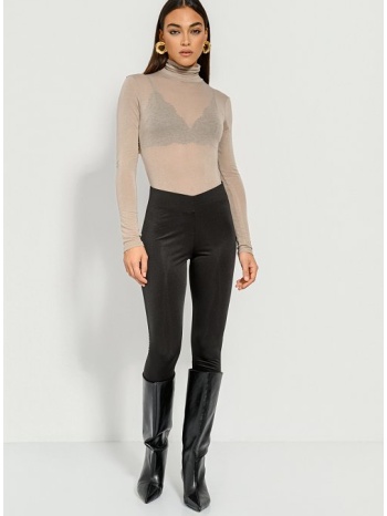 κολάν με v μέση και γυαλιστερή όψη (black) σε προσφορά