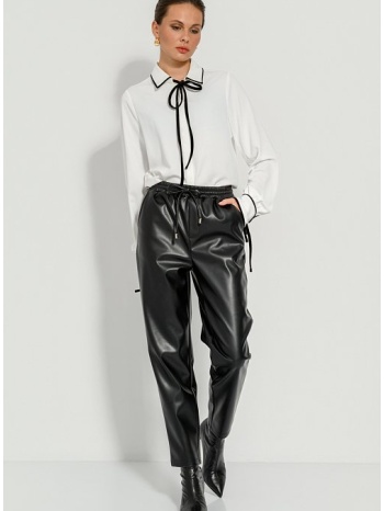 jogger παντελόνι σε όψη δερματίνης (black) σε προσφορά