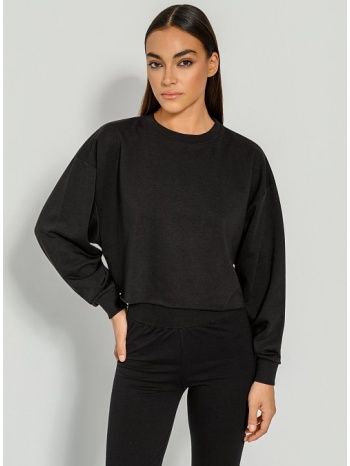 μακρυμάνικο κροπ φούτερ (black) σε προσφορά